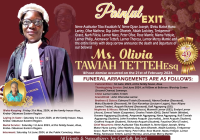 BIO GRAPHY OF MISS OLIVIA TAWIAH TETTEH